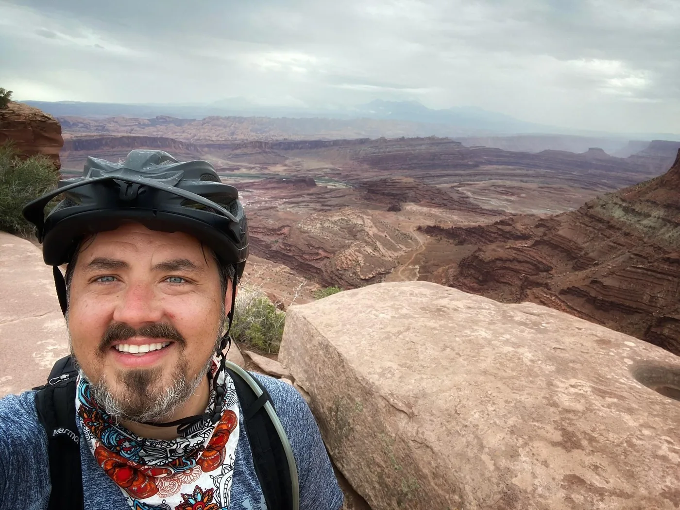 Keno Vigil mountain biking on a high desert trail