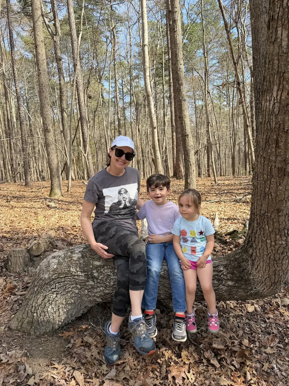 Keno Vigil's family on a hike in the North Carolina woods